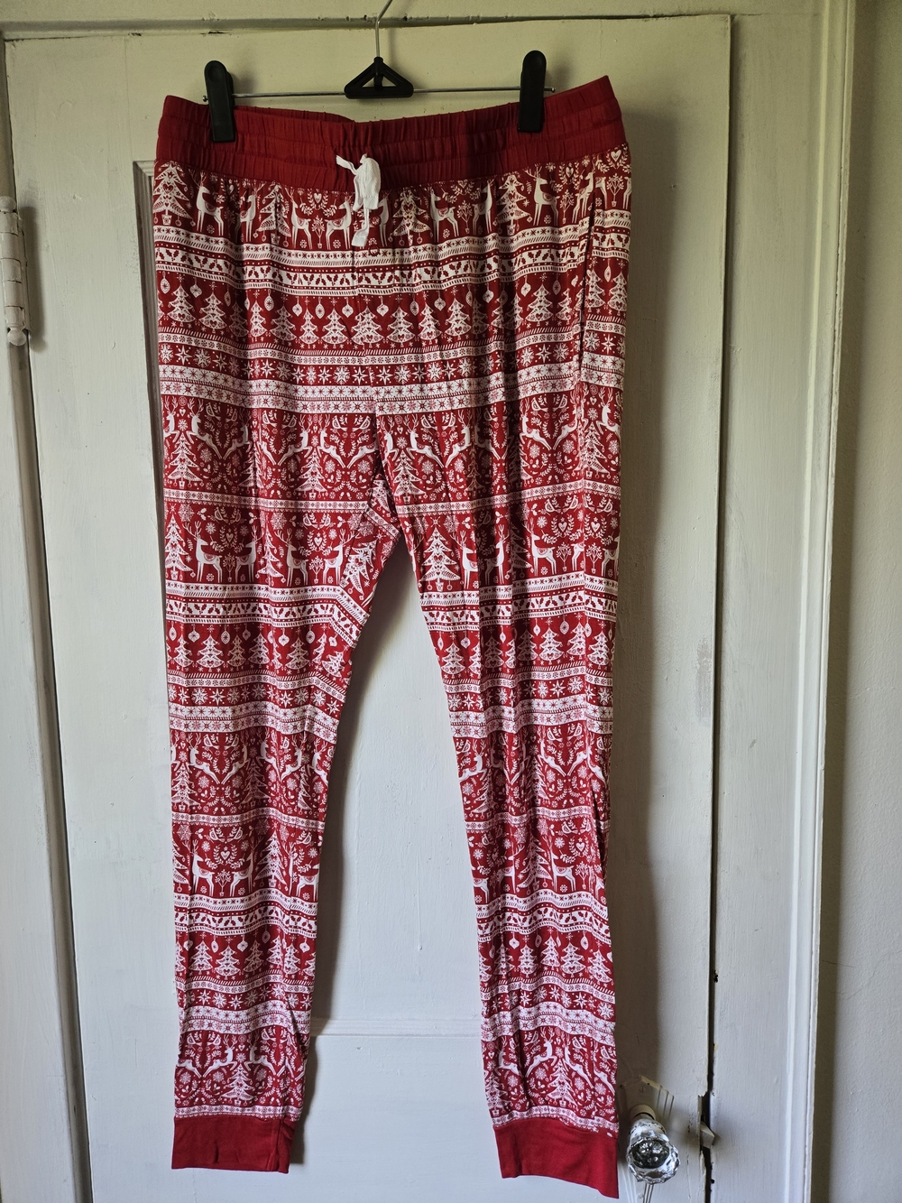 Little Sleepies Red and White Fair Isle Pajama Pants Women's Medium